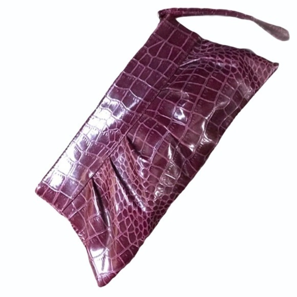 Croc print clutch